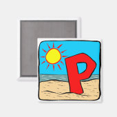 ビーチ結婚式アイディア文字P マグネット (正面/裏面)