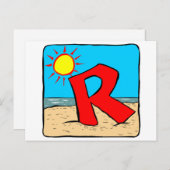 ビーチ結婚式アイディア文字R ポストカード (正面/裏面)