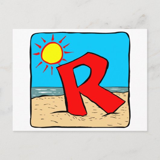 ビーチ結婚式アイディア文字R ポストカード (正面)