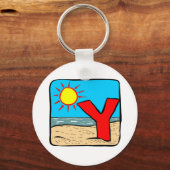 ビーチ結婚式アイディア文字Y キーホルダー (正面)