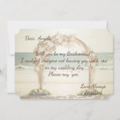 ビーチ結婚式アーバーバラブライデスメイドカード 招待状 (裏面)