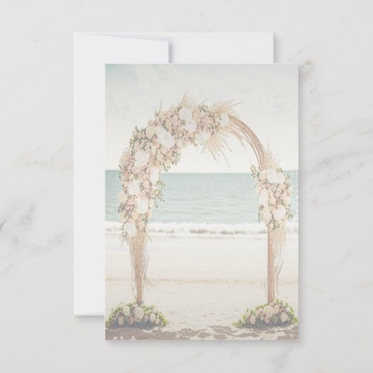 ビーチ結婚式アーバーバラリハーサルディナー 招待状 (裏面)