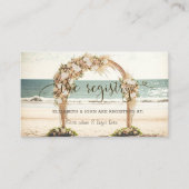 ビーチ結婚式アーバーバラ結婚ズレジストリ エンクロージャーカード (正面)