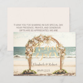ビーチ結婚式アーバーバラ サンキューカード