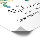 ビーチ結婚式ウェルカムサインウォーターカラーカニ ポスター (角)