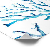 ビーチ結婚式ウェルカムサインウォーターカラーヒトデ ポスター (角)