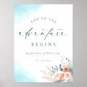 ビーチ結婚式ウェルカムサイン ポスター (正面)