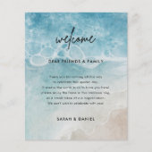 ビーチ結婚式ウェルカムタイムラインの日程 (正面)