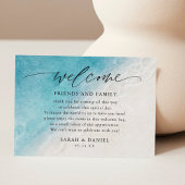 ビーチ結婚式ウェルカム抱き枕座席表 エンクロージャーカード