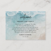 ビーチ結婚式ウェルカム抱き枕座席表 エンクロージャーカード (正面)