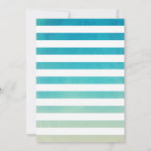 ビーチ結婚式ウォーターカラーシーシェルブライダルシャワー 招待状 (裏面)