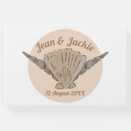 ビーチ結婚式ウオーターカラーシーシェル ゲストブック