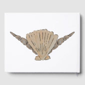 ビーチ結婚式ウオーターカラーシーシェル ゲストブック (裏面)