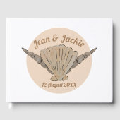 ビーチ結婚式ウオーターカラーシーシェル ゲストブック (正面)