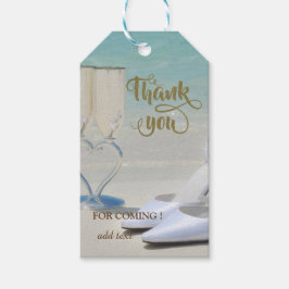 ビーチ結婚式エレガントガラス、ハイヘルズありがとう ギフトタグ