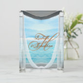 ビーチ結婚式エレガントドレープ&銅書道 招待状 (スタンド正面)