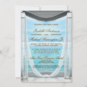 ビーチ結婚式エレガントドレープ&銅書道 招待状 (裏面)