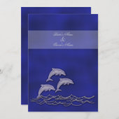 ビーチ結婚式エレガントパーティーテーマ 招待状 (正面/裏面)