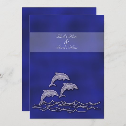 ビーチ結婚式エレガントパーティーテーマ 招待状 (正面/裏面)