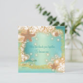 ビーチ結婚式エレガントパーティーテーマ 招待状 (スタンド正面)