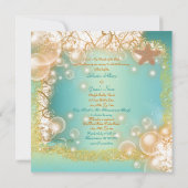 ビーチ結婚式エレガントパーティーテーマ 招待状 (裏面)