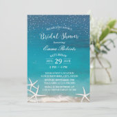 ビーチ結婚式エレガントヒトデブライダルシャワー 招待状 (スタンド正面)