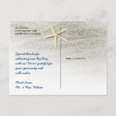 ビーチ結婚式エレガント写真ありがとうポストカード 案内ポストカード (裏面)