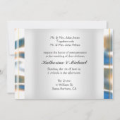 ビーチ結婚式エレガント椅子 招待状 (裏面)