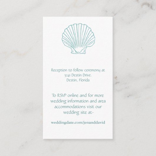 ビーチ結婚式エンクロージャカード エンクロージャーカード (正面)