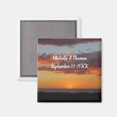 ビーチ結婚式オレンジサンセットパシフィックゲストハウス マグネット (正面/裏面)