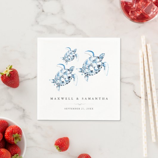 ビーチ結婚式カクテルナプキンスシーカメ スタンダードカクテルナプキン (インサイチュ)