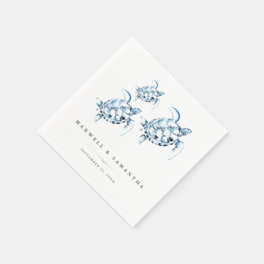 ビーチ結婚式カクテルナプキンスシーカメ スタンダードカクテルナプキン (角)