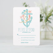 ビーチ結婚式カジュアルRSVP 出欠カード (スタンド正面)