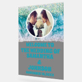 ビーチ結婚式カスタム歓迎 アクリルサイン (傾斜)