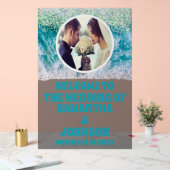 ビーチ結婚式カスタム歓迎 アクリルサイン (ウェディング)