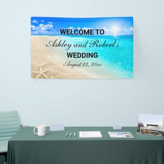 ビーチ結婚式カスタム歓迎 横断幕 (トレードショー)