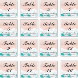 ビーチ結婚式カスタム表の番号 シール