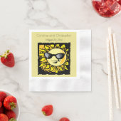 ビーチ結婚式カッコいいパーティーサマーサンサングラスおもしろい 縁ありカクテルナプキン (インサイチュ)