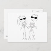 ビーチ結婚式カップル ポストカード (正面/裏面)