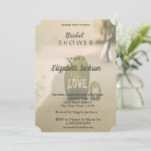 ビーチ結婚式カップル、ラブブライダルシャワー 招待状 (スタンド正面)