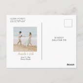 ビーチ結婚式カレンダー日付の写真の保存 ポストカード (裏面)