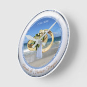 ビーチ結婚式ギフトクロック ラウンド壁時計 (傾斜)