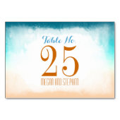 ビーチ結婚式グラデーションテーブル番号カード座席表 テーブルナンバー (正面)