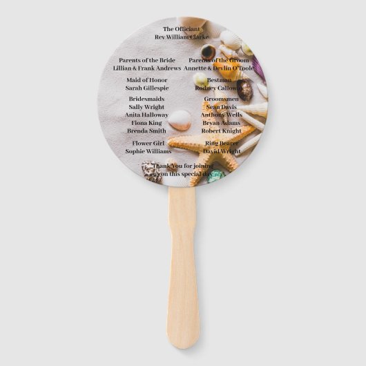 ビーチ結婚式ゲストファン ハンドファン (正面)