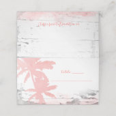 ビーチ結婚式コーラルパームツリーズウッド座席表 プレイスカード (外部開封)