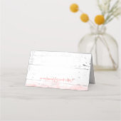 ビーチ結婚式コーラルパームツリーズウッド座席表 プレイスカード (裏面)