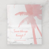 ビーチ結婚式コーラルパームツリーズウッド座席表 プレイスカード (内部開封)