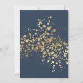 ビーチ結婚式ゴールデンブルー結婚式招待状 招待状 (裏面)