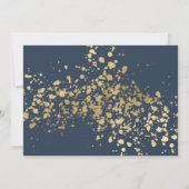 ビーチ結婚式ゴールデンブルー結婚式招待状 招待状 (裏面)