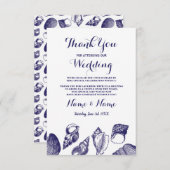 ビーチ結婚式サンキューカードシェル海招待状 招待状 (正面/裏面)
